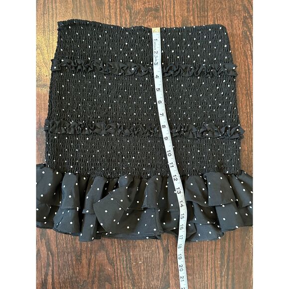 Love Tree Black Polka Dot Ruffled Mini Skirt Size M - Picture 7 of 7
